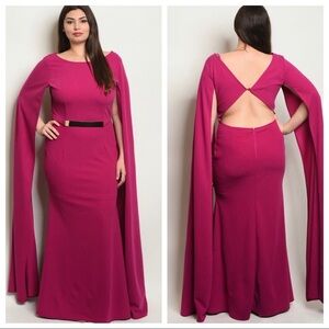 HOST PICK! Magenta full length maxi plus size party dress